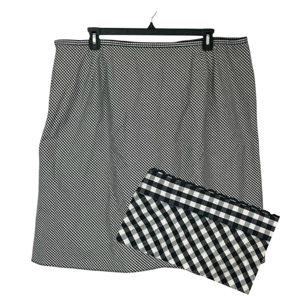 Liz Claiborne Woman Black & White Gingham Pencil Cotton Women Plus Size 20W‎ - Picture 1 of 9